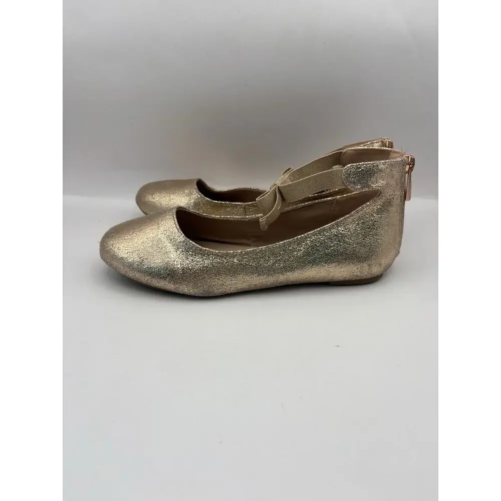Michael Kors Kenyah Kay Rose Gold Ballet Flats Girls Size 5